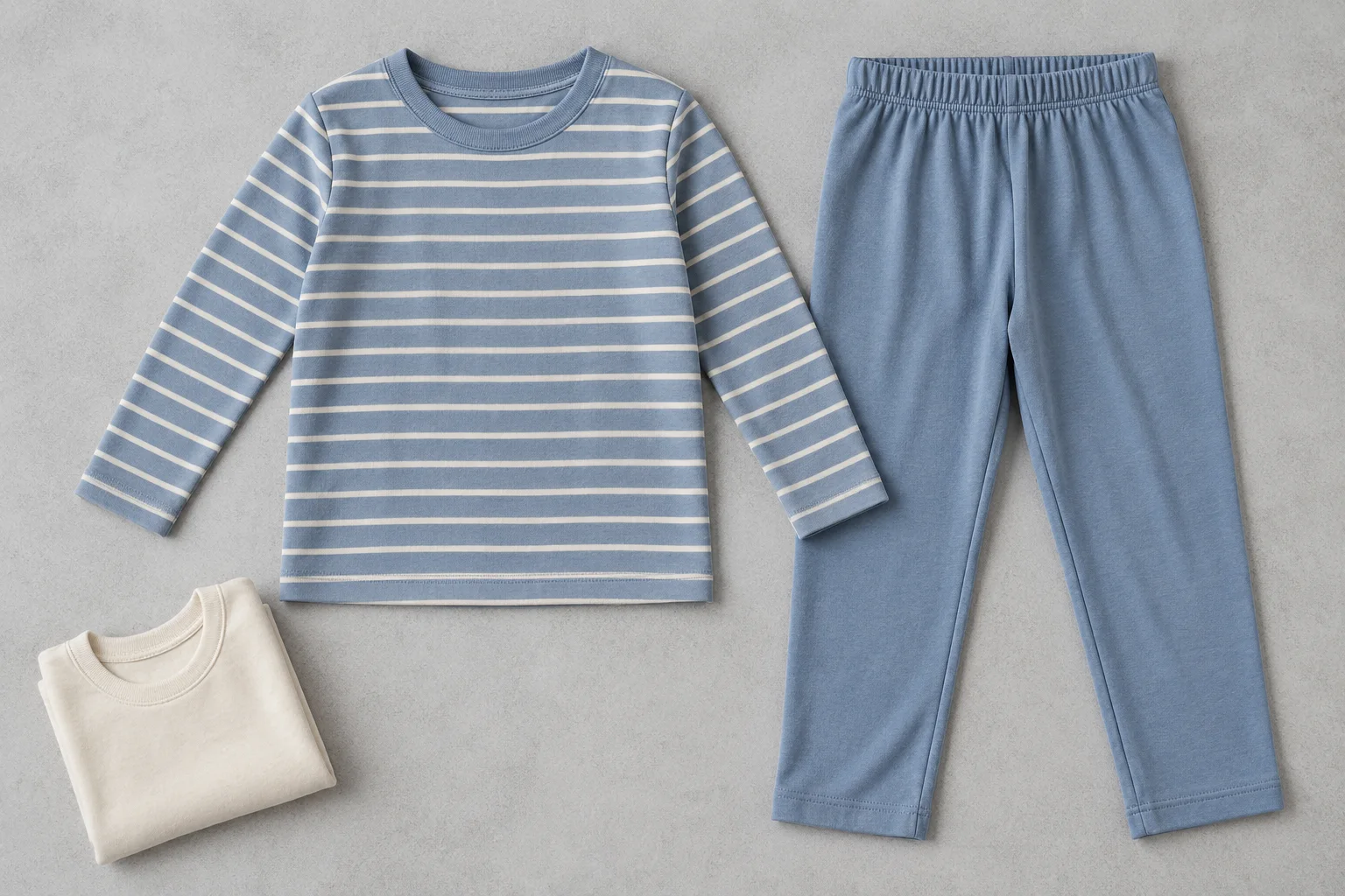 AI pajama-set category illustration; not the historical customer’s design or order